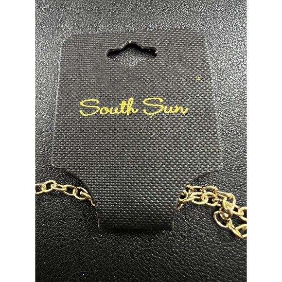 South Sun Iridescent Purple Flashy Dress Beaded Gold Chain Necklace - Picture 3 of 8